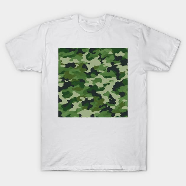 GREEN MILITARY CAMOUFLAGE DESIGN T-Shirt by ZARBIT